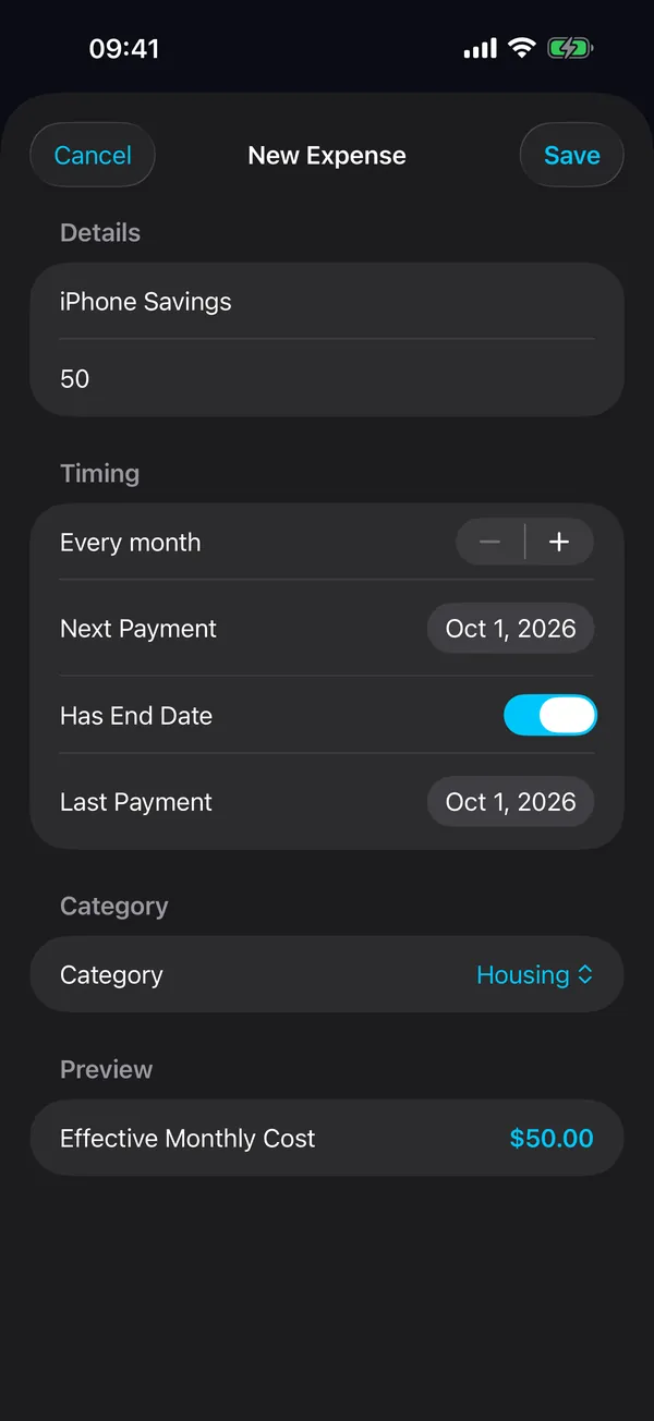 4Budget — New Expense